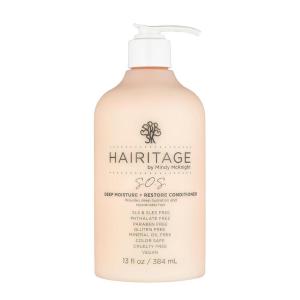 Hairitage Deep Moisture & Restore Deep Conditioner with Safflower Oil for Dry, Thick Hair – Hydrating – for Coily + Curly + Wavy Hair Types – Vegan for Women + Men, 13 fl. oz.