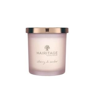 Hairitage Light Me Up Cherry & Amber Scented Candle – Cotton Wick & Soy Wax Blend – Aromatherapy Single Wick Candle – Relaxing Candle Gift for Women and Men – 7 oz. Jar