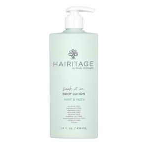 Hairitage Soak It In Mint & Yuzu Scented Body Lotion – Niacinamide, Jojoba Oil, & Avocado Oil for All Skin Types – Peppermint Oil & Eucalyptus Oil, 14 fl oz(Mint & Yuzu)