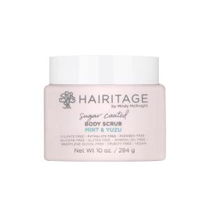 Hairitage Sugar Coated Mint & Yuzu Scented Exfoliating Body Scrub – Sweet Almond Oil & Coconut Oil for All Skin Types – Rosemary & Orange Essential Oils – Ultra-Hydrating Body Scrub – 10 fl. oz.