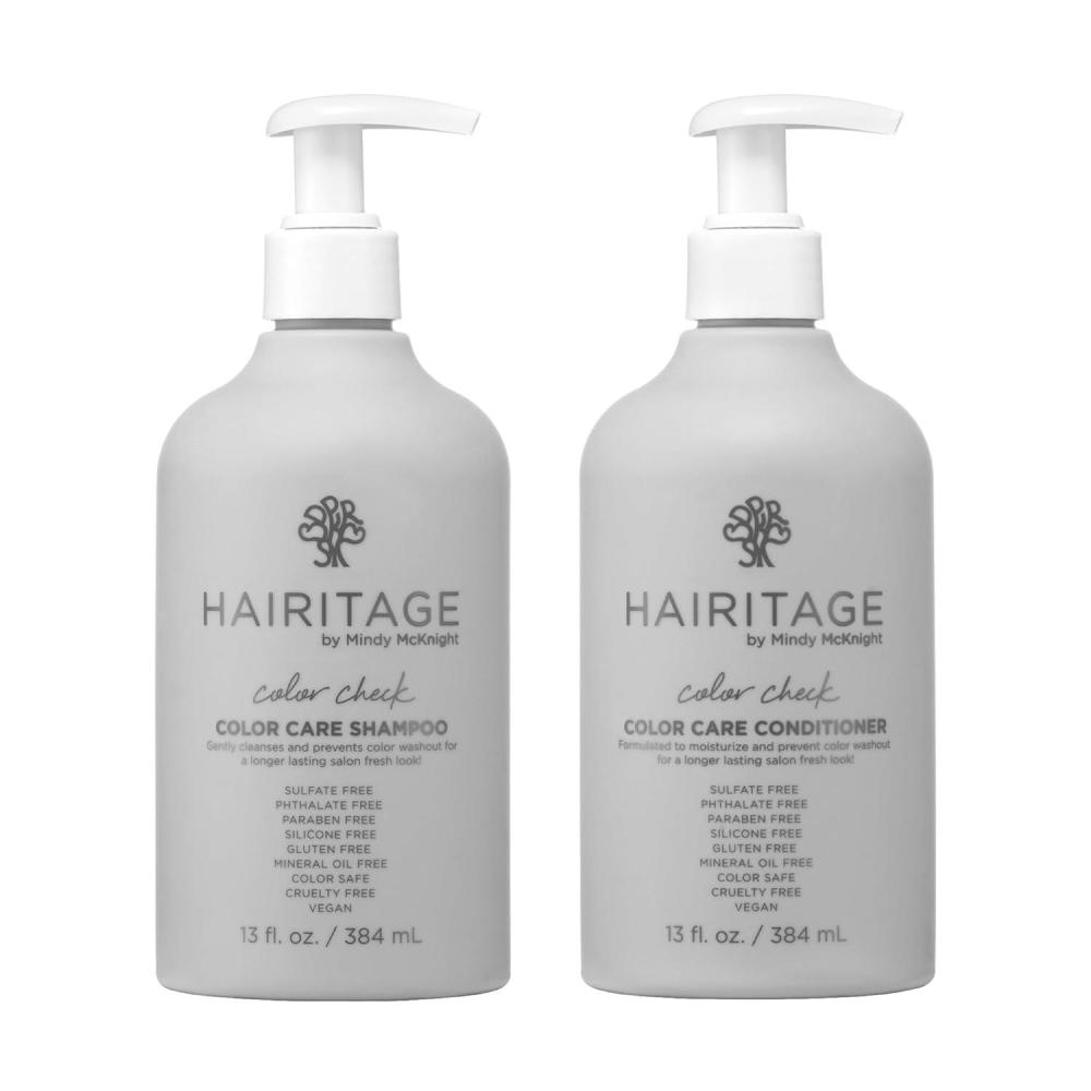 image:imageHairitage Color Check Moisturizing Shampoo and Conditioner Set UV Protection for Color Treated Hair Prevent Color Washout Fading 13oz each 26oz total