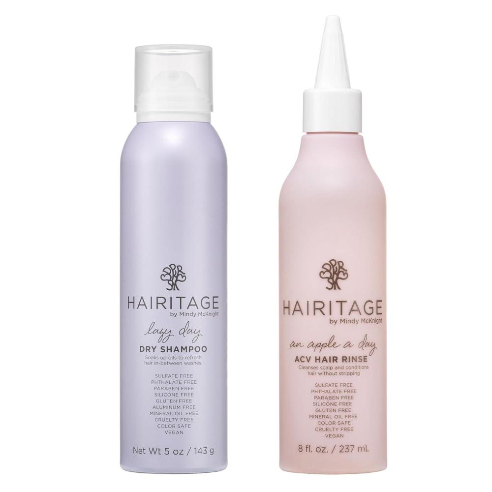 image:imageHairitage Lazy Day Dry Shampoo  Translucent Volumizing OilAbsorbing  Adds Texture amp Volume  Apple Cider Vinegar Rinse Tonic  Scalp Scrub Bundle