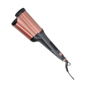 Hairitage 3 Barrel Curling Iron for Beach Waves and Curls – Ceramic Tourmaline Crimping Iron – Hair Waver for Mermaid Waves – Pink Barrel Curling Iron – Reduce Frizz + Increase Shine – All Hair Types