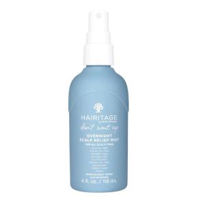 Hairitage Don’t Wait Up Anti Dandruff Overnight Scalp Relief Scalp Mist – For Dry, Itchy Scalp – Calms Irritated Scalp – Absorbs Quickly – Formulated with Aloe Vera + Peppermint, 4 Fl Oz
