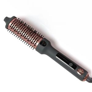 Hairitage Heated Curl Brush – 1.5 Inch Thermal Round Brush for Smooth & Frizz-Free Hair -10 Minute Blowout -Effortless Curls – Refresh Your Look – Ceramic Tourmaline Ion Technology – Up to 400 Degrees