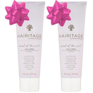 Hairitage Hydrating Jojoba Oil Curl Cream for Curly Hair – Moisturizing Anti Frizz Styling Product for High Definition Curls for Women + Men – Bounce + Shine for Fine + Thick Hair – Color Safe + Vegan(6 Fl Oz (Pack of 2))